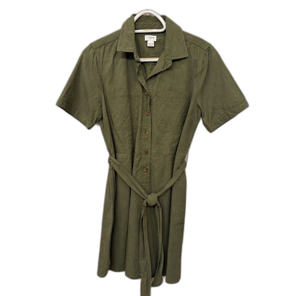 J. Crew deep olive shirt-dress with pockets - size 6 - $125 MSRP
